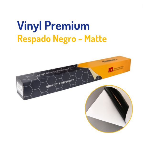 Vinyl de Impresión Matte/R. Negro 100μm